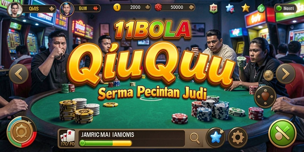 Tampilan gameplay seru dalam 11BOLA dengan suasana QiuQiu yang menarik.