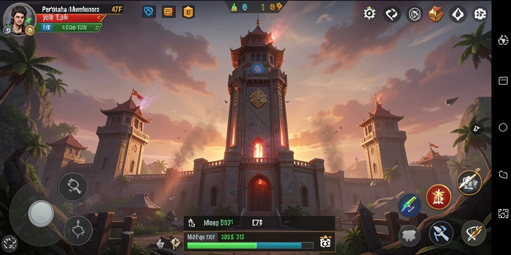 Gameplay seru 47F dengan menara strategis melawan gelombang musuh.