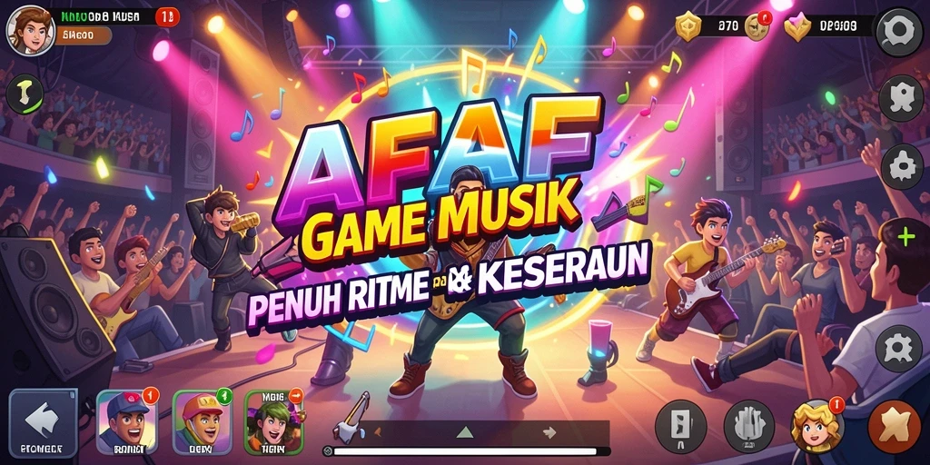 Tampilan menarik dari gameplay AFAF dengan berbagai lagu dan tantangan.