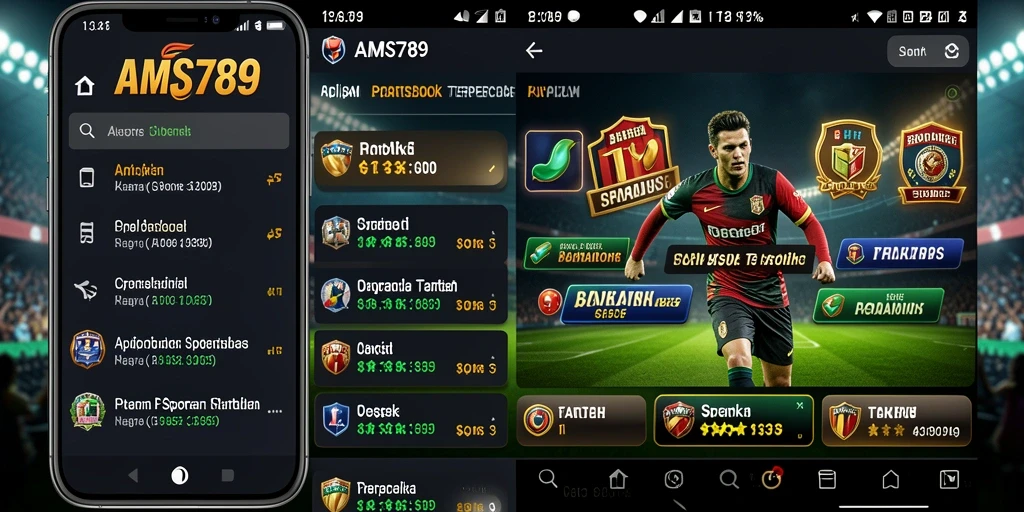 Tangkapan layar gameplay yang menampilkan fitur sportsbook dari AMS789.