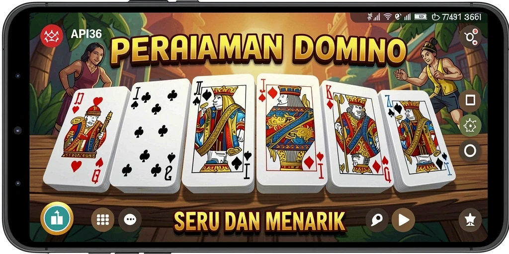 Screenshot utama API36 menampilkan gameplay menarik dari permainan Domino.