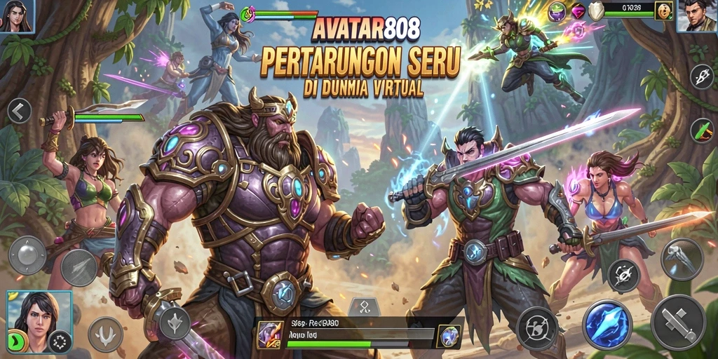 Screenshot gameplay AVATAR808 yang menampilkan pertarungan seru antara karakter.