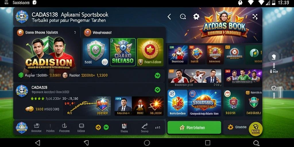 Screenshot utama CADAS138 yang menampilkan pilihan taruhan olahraga.
