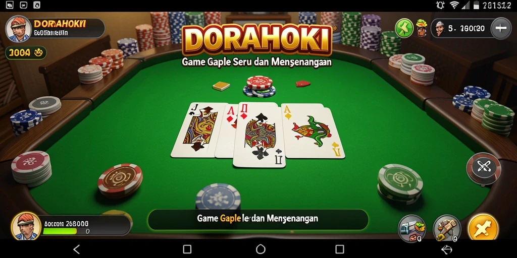 Screenshot gameplay DORAHOKI yang menampilkan suasana seru Gaple.
