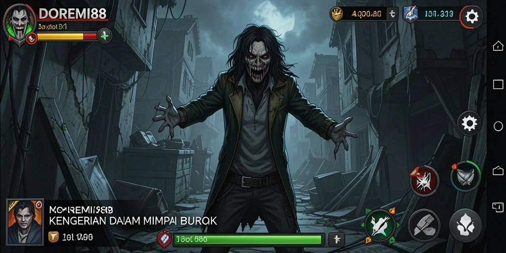 Tangkapan layar dari gameplay menakutkan DOREMI88.
