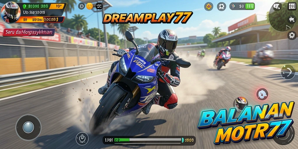 Gameplay menarik di DREAMPLAY77 dengan aksi balapan motor yang menegangkan.