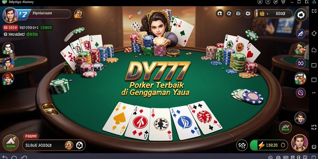 Screenshot utama DY777 menampilkan gameplay Poker yang menarik dan interaktif.