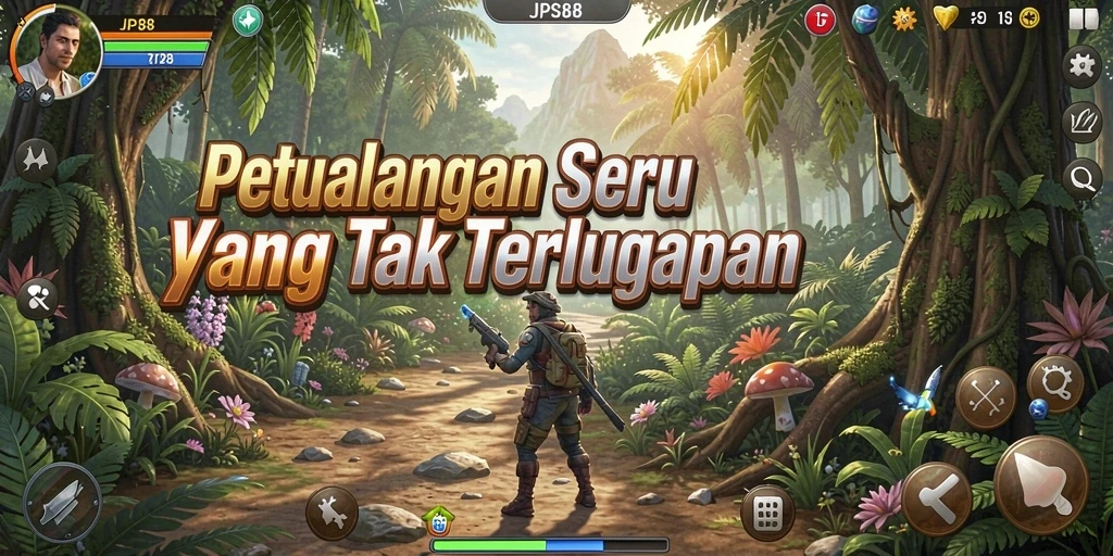 Screenshot utama JPS88 menampilkan lingkungan permainan yang kaya dan berwarna.