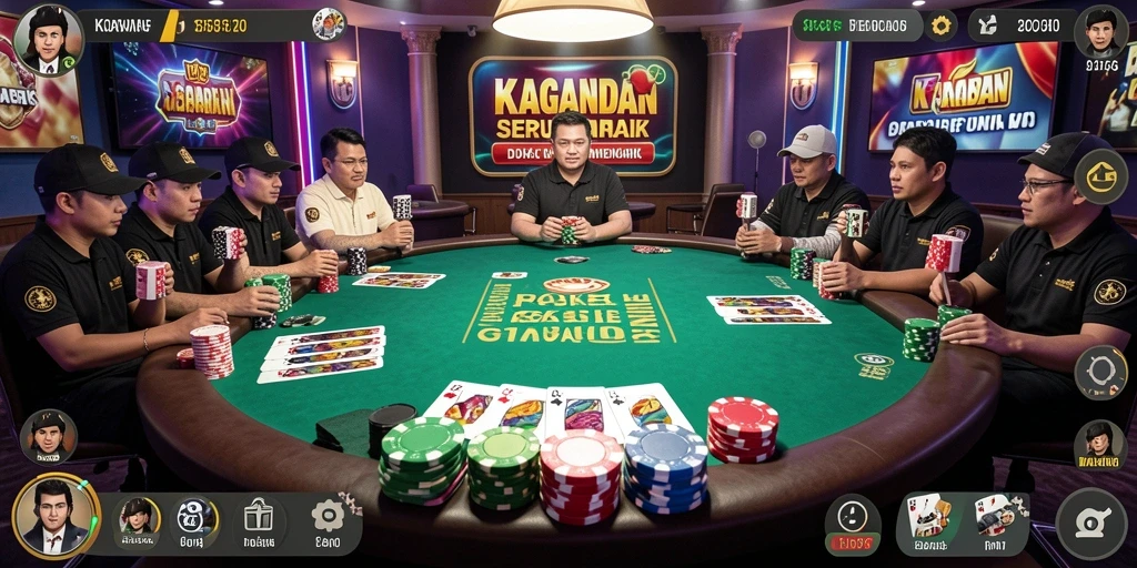 Tampilan gameplay seru KAGANDAN dengan suasana Poker yang menantang.