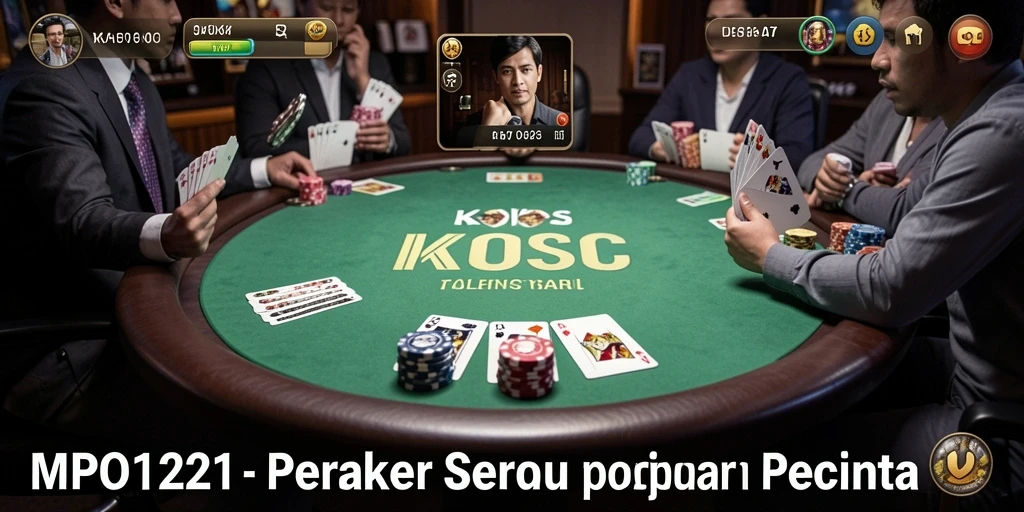 Tampilan utama gameplay Poker di MPO1221 dengan grafis menarik.