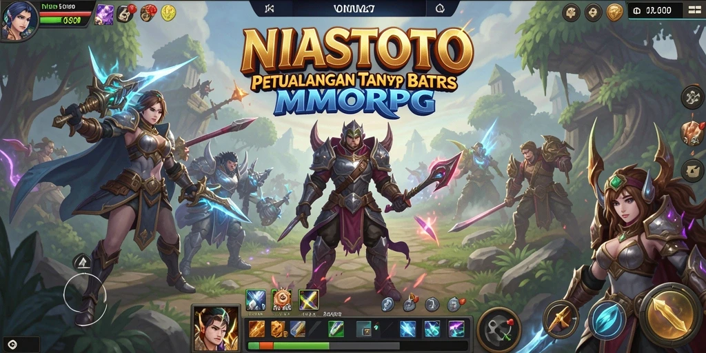 Menampilkan aksi seru dalam dunia fantasi MMORPG.