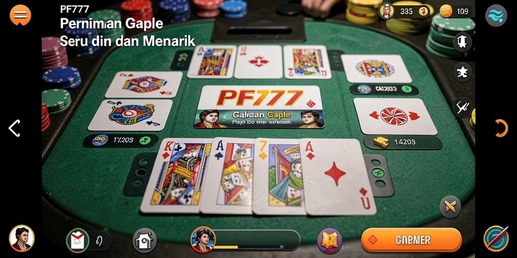 Tampilan screenshot gameplay Gaple yang menantang dan seru.