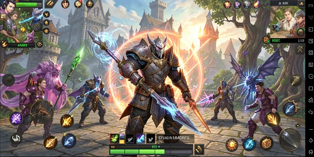 Screenshot gameplay POA88 yang menampilkan pertarungan epik dan eksplorasi.