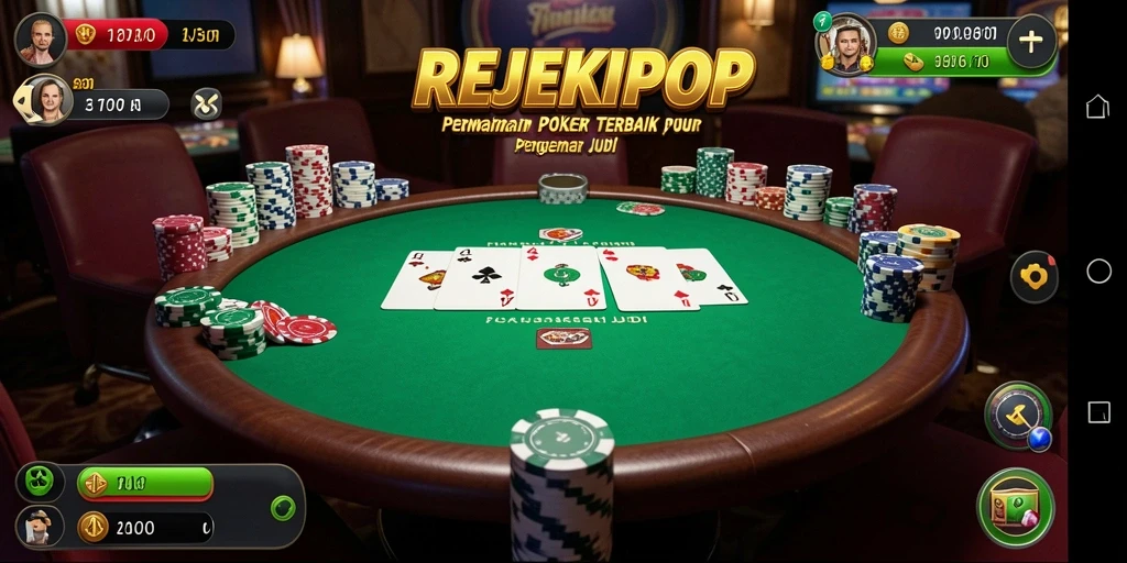 Screenshot menampilkan aksi mendebarkan dalam permainan Poker REJEKIPOP.