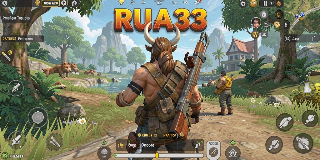 Tampilan gameplay RUSA33 di dunia terbuka yang luas.