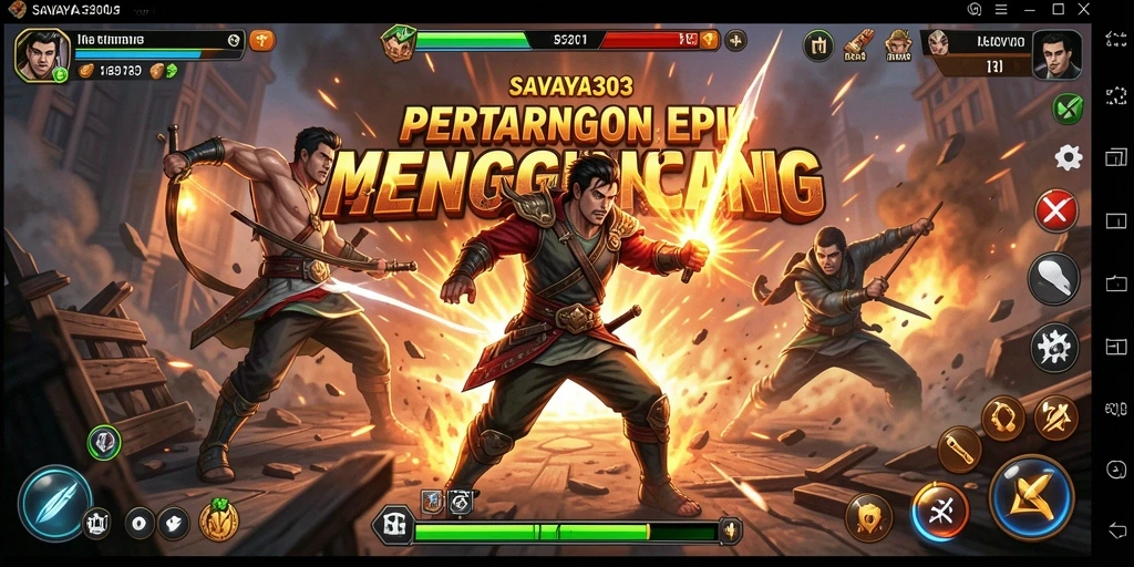 Tampilan tangkapan layar menunjukkan pertarungan seru dalam SAVAYA303.