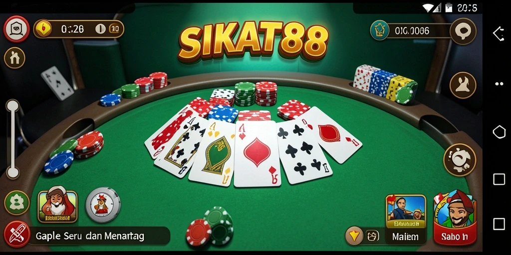 Screenshot SIKAT88 menampilkan gameplay Gaple yang seru dan interaktif.