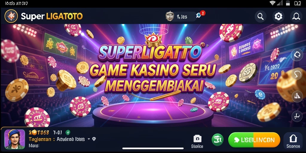 Tampilan gameplay menarik dari SUPERLIGATOTO di dunia kasino.