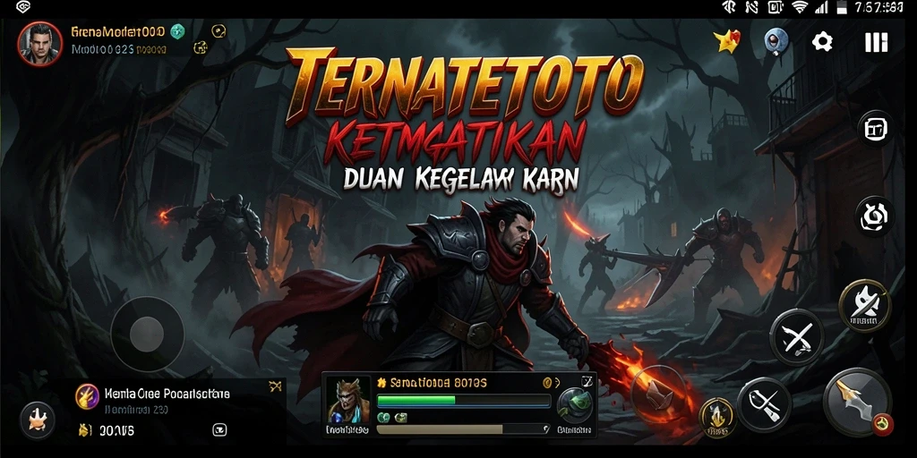 Screenshot gameplay TERNATETOTO yang menampilkan suasana horor yang menakutkan.