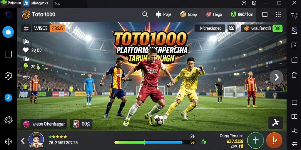 Screenshot utama TOTO1000 menampilkan antarmuka taruhan olahraga yang menarik.